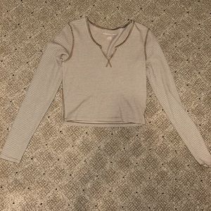 Stripped Cropped Long Sleeve